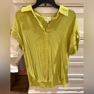 Nanette Lepore Women's Lime Button-Down Shirt
